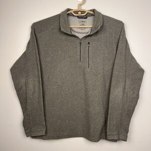 LL Bean Men's Quarter Zip Long Sleeve Trail Fleece Gray Sz Large Reg
